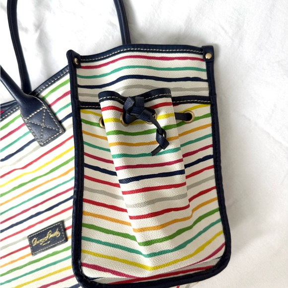 Dooney & Bourke Multi WaterColor Stripes Small Tote Handbag - Picture 6 of 7